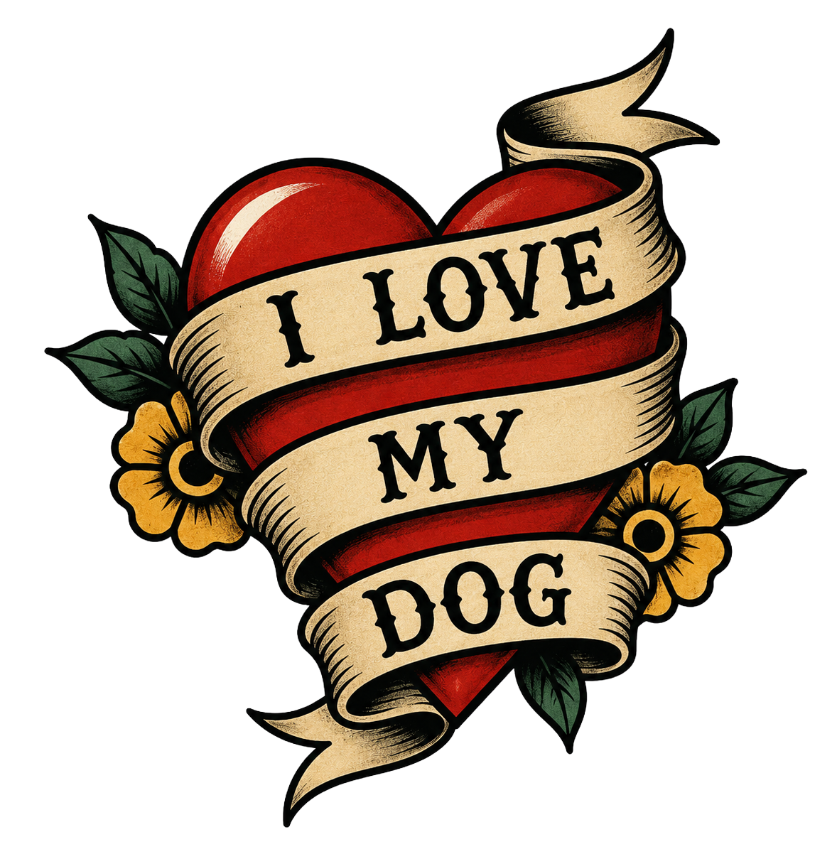 139 I Love My Dog Heart TAT